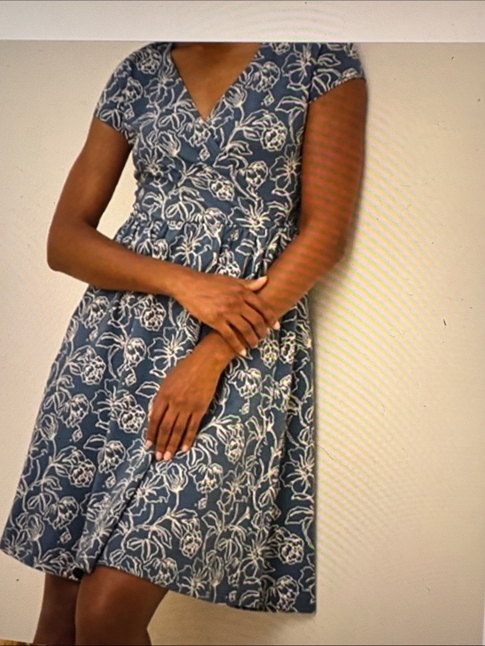 Pact Organic Fit and Flare Crossover Dress L